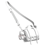 White Teddy Charm Satchel Bag