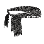 White Tiger Grunge Ornamental Waist Cloth Scarf