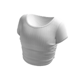 white tight crop top tee