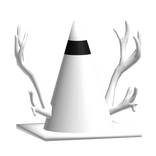 White Traffic Cone W/ Antlers