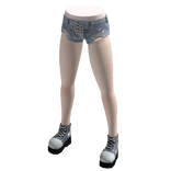 White Translucent Denim Shorts Stockings