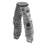 White Trendy Checker Graphic Baggy Cargo Pants
