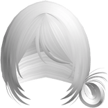 White Wispy Messy Side Bun W Bangs