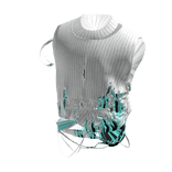 White Y2K Cyber Distressed Strap Knit Top [PBR]