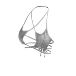 White Y2K Denim Star Cross Strap Bikini 🫐