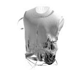 White Y2K Distressed Strap Knit Top [PBR]