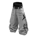 White Y2K Fishbone Baggy Skater Denim