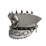 White y2k guru emo captain hat w/ spikes