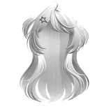 White Y2K Halfup Loose Pigtails W Starclip