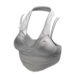 White Y2K halter crop top