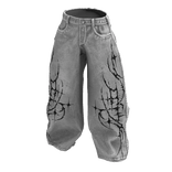 White Y2K Sigil Jeans