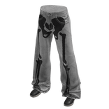 White Y2K Skeleton Pants