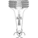 White Y2K studded Cyber 2000s Scene Cross Necklace