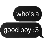 who's a good boy :3 text