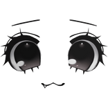 ♡ wide kawaii excited black anime eyes w/ mouth