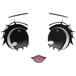 ♡ wide kawaii excited black anime eyes w/ tongue