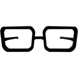 Wii Mii Low Poly Black Glasses