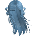 ♡ windy wispy blue shoujo anime hair w/ buns