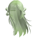 ♡ windy wispy green shoujo anime hair w/ buns