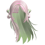 ♡ windy wispy split pink green shoujo anime hair