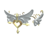 Winged Halo in Gold with Hearts