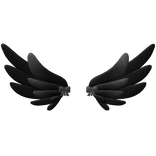 ꒰♡ Black Fallen Angel Gothic Wings With Crosses