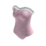 Winter Pink Lace Corset Bodysuit w/ Bow