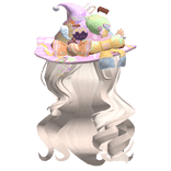 Wispy Beige Loose Curls W/ Halloween Witch Hat