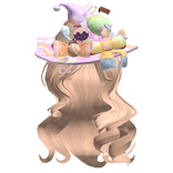 Wispy Blonde Loose Curls W/ Halloween Witch Hat