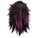 Wispy Emo Scene Hair (Black & Pink Racoon Ombre)