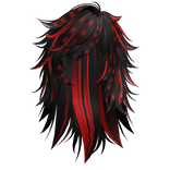 Wispy Emo Scene Hair (Black & Red Racoon Ombre)