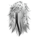 Wispy Emo Scene Hair (White & Black Racoon Ombre)