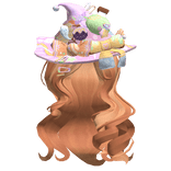 Wispy Ginger Loose Curls W/ Halloween Witch Hat