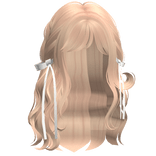 ♡ Wispy Loose Braided Hair w/ White Bows Blonde