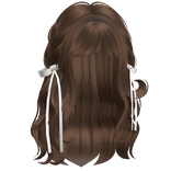 ♡ Wispy Loose Braided Hair w/ White Bows Brown2