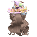 Wispy Milktea Loose Curls W/ Halloween Witch Hat