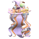 Wispy Pastel Loose Curls W/ Halloween Witch Hat