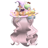 Wispy Pink Loose Curls W/ Halloween Witch Hat