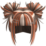Wispy Punk Anime Buns w/ Hairclips (Calico Cat)