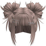Wispy Punk Anime Buns w/ Hairclips (Milk Tea)