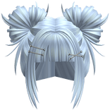 Wispy Punk Anime Buns w/ Hairclips (Sky Blue)