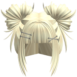Wispy Punk Anime Buns w/ Hairclips (Yellow)
