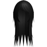 wispy side bang rockstar hair in black