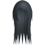 wispy side bang rockstar hair in blue gray