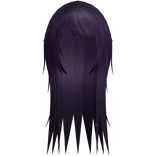 wispy side bang rockstar hair in purple