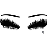 Wispy fox eye lashes /w heart dermal