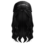 Wispy Wavy Long Hair w/ Cap (Black)