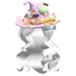 Wispy White Loose Curls W/ Halloween Witch Hat
