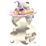 Wispy Yellow Loose Curls W/ Halloween Witch Hat