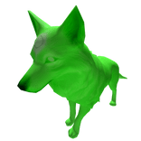 Wolf with Third Eye (Glowing Green)